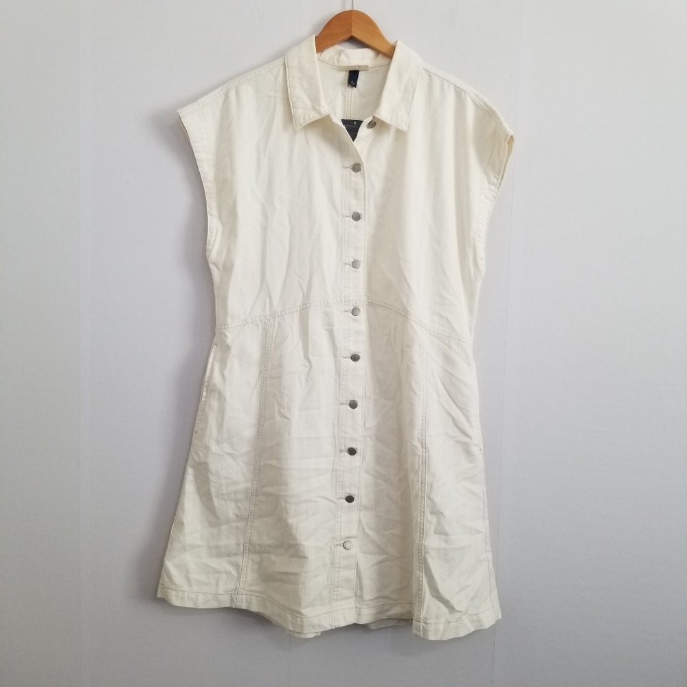 Universal Thread Cream Button-Front Mini Dress